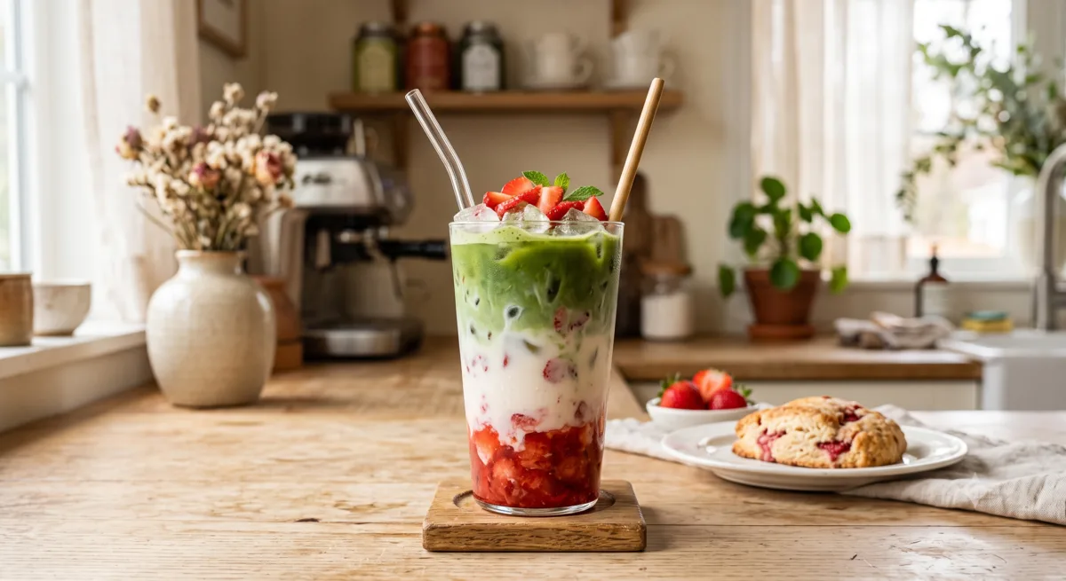 Strawberry Matcha Latte